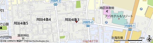 北海道札幌市南区川沿４条周辺の地図