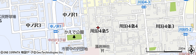 北海道札幌市南区川沿４条5丁目周辺の地図