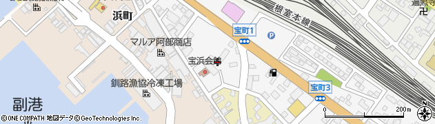 北海道釧路市宝町周辺の地図