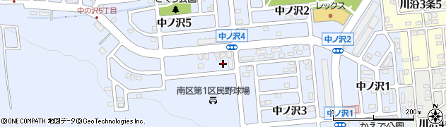 北海道札幌市南区中ノ沢4丁目1-5周辺の地図