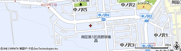 北海道札幌市南区中ノ沢4丁目1周辺の地図