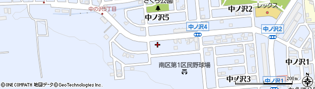 北海道札幌市南区中ノ沢4丁目1-29周辺の地図