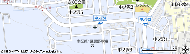北海道札幌市南区中ノ沢4丁目1-40周辺の地図