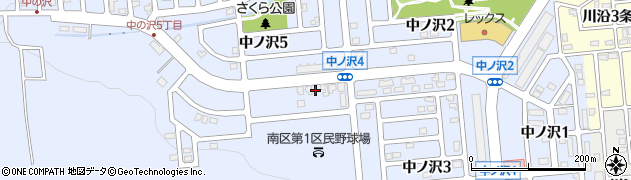 北海道札幌市南区中ノ沢4丁目1-38周辺の地図