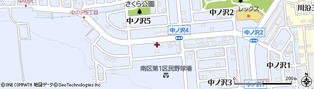 北海道札幌市南区中ノ沢4丁目1-36周辺の地図