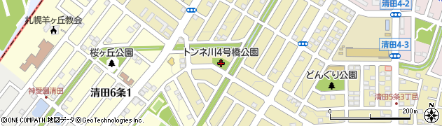 清田トンネ川4号橋公園周辺の地図