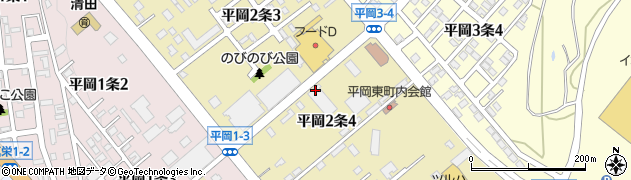 北海道札幌市清田区平岡２条周辺の地図