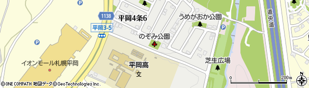 北海道札幌市清田区平岡４条周辺の地図
