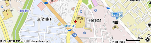 有限会社フラワーショップ花嶋　清田店周辺の地図