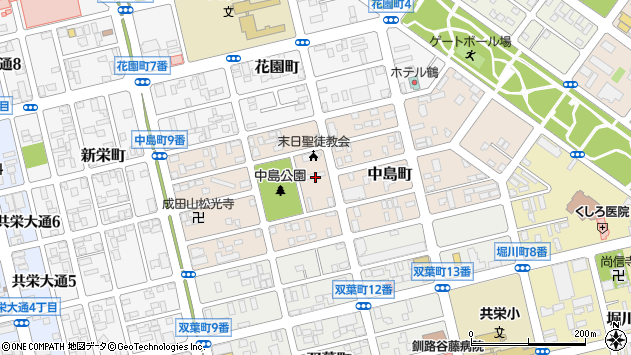 〒085-0031 北海道釧路市中島町の地図