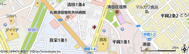 ローソン札幌清田１条店周辺の地図