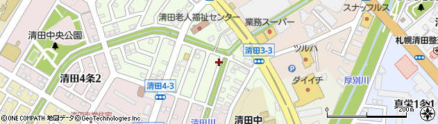 北海道札幌市清田区清田３条3丁目周辺の地図
