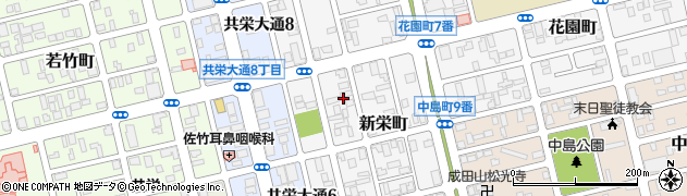 北海道釧路市新栄町周辺の地図