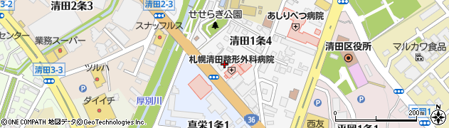 くすりのもりた　清田店周辺の地図