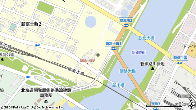 〒084-0904 北海道釧路市新富士町の地図