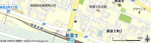 釧路新富士郵便局周辺の地図