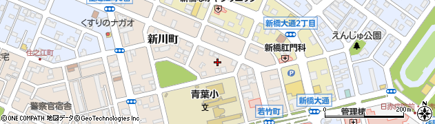 北海道釧路市新川町周辺の地図