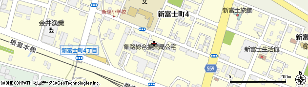 北海道釧路市新富士町周辺の地図