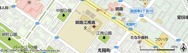 釧路江南高校事務室周辺の地図