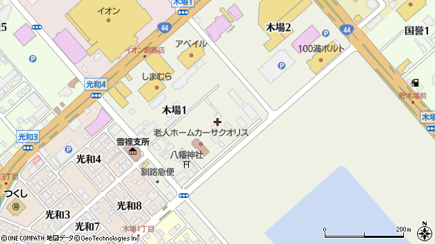 〒088-0622 北海道釧路郡釧路町木場の地図