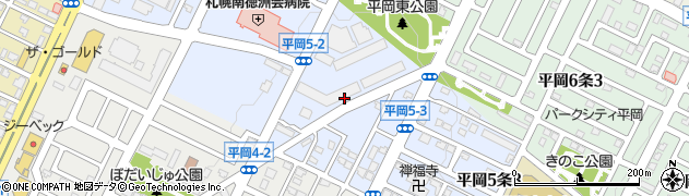 北海道札幌市清田区平岡５条2丁目周辺の地図