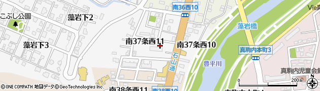 北海道札幌市南区南３７条西周辺の地図