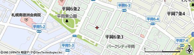 北海道札幌市清田区平岡６条周辺の地図