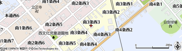 北海道清水町（上川郡）南３条西周辺の地図