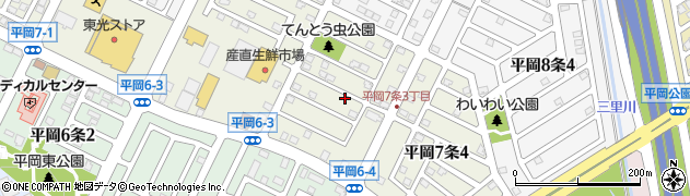 北海道札幌市清田区平岡７条周辺の地図