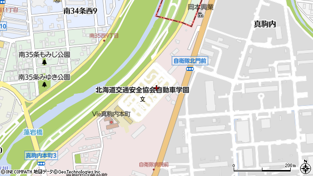〒005-0021 北海道札幌市南区真駒内本町の地図