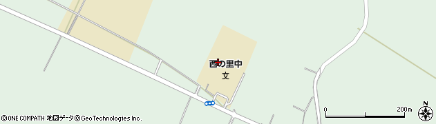 北広島市立西の里中学校　給食調理場周辺の地図