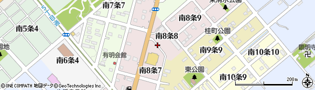 北海道清水町（上川郡）南８条周辺の地図
