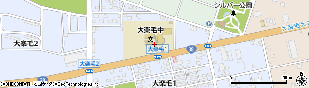 釧路市立大楽毛中学校周辺の地図