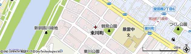 北海道釧路市東川町周辺の地図