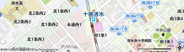 十勝清水駅周辺の地図