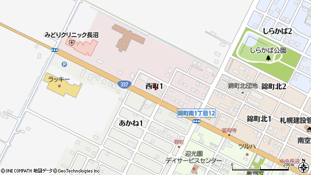 〒069-1346 北海道夕張郡長沼町西町の地図