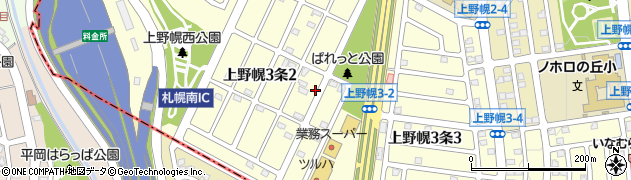 北海道札幌市厚別区上野幌３条周辺の地図