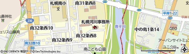 北海道開発局　札幌開発建設部豊平川ダム統合管理事務所周辺の地図