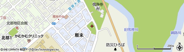 雁来公園周辺の地図
