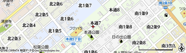 北海道清水町（上川郡）本通周辺の地図