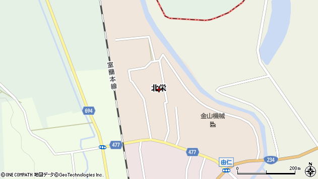 〒069-1201 北海道夕張郡由仁町北栄の地図
