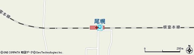 尾幌駅周辺の地図
