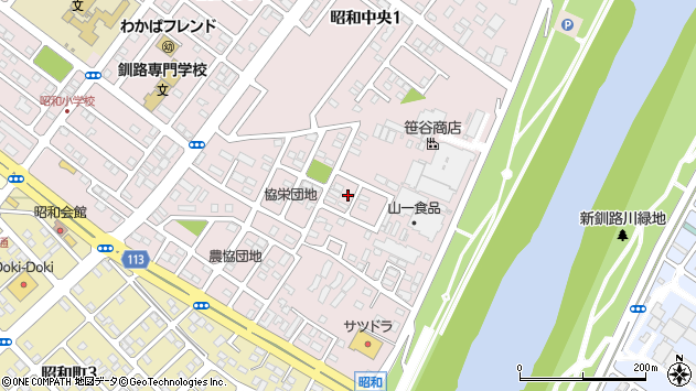 〒084-0910 北海道釧路市昭和中央の地図