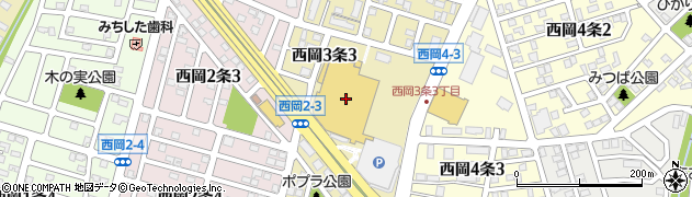 イオン札幌西岡店周辺の地図