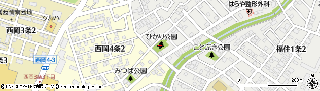 西岡ひかり公園周辺の地図