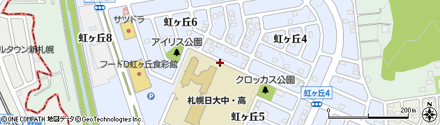 北海道北広島市虹ヶ丘周辺の地図