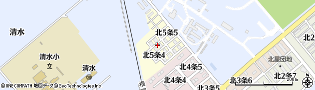 北海道清水町（上川郡）北５条周辺の地図