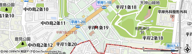 北海道札幌市豊平区平岸１条19丁目周辺の地図