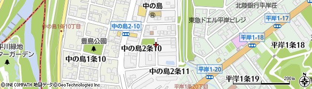北海道札幌市豊平区中の島２条10丁目周辺の地図
