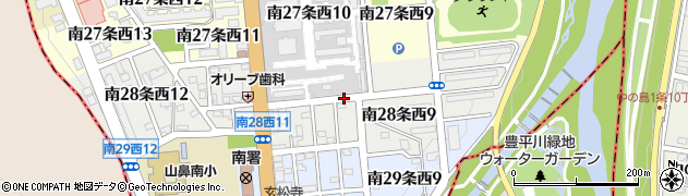 北海道札幌市中央区南２８条西周辺の地図